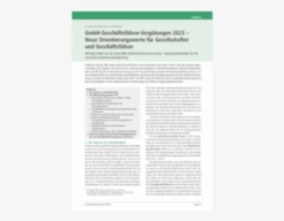 GmbH-Geschäftsführer-Vergütungen 2023